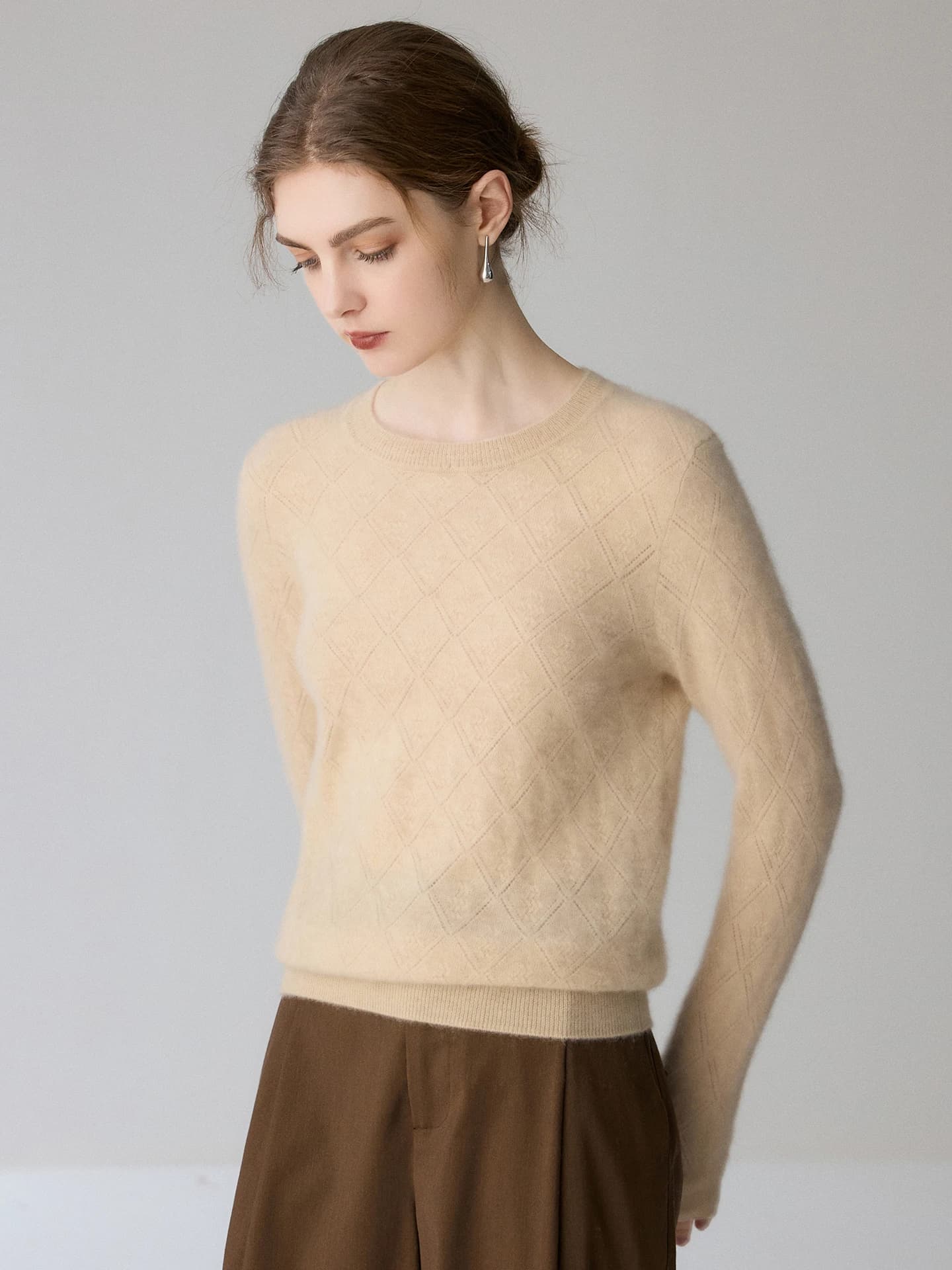 12-Gauge Crew-Neck Pointelle · FRONT