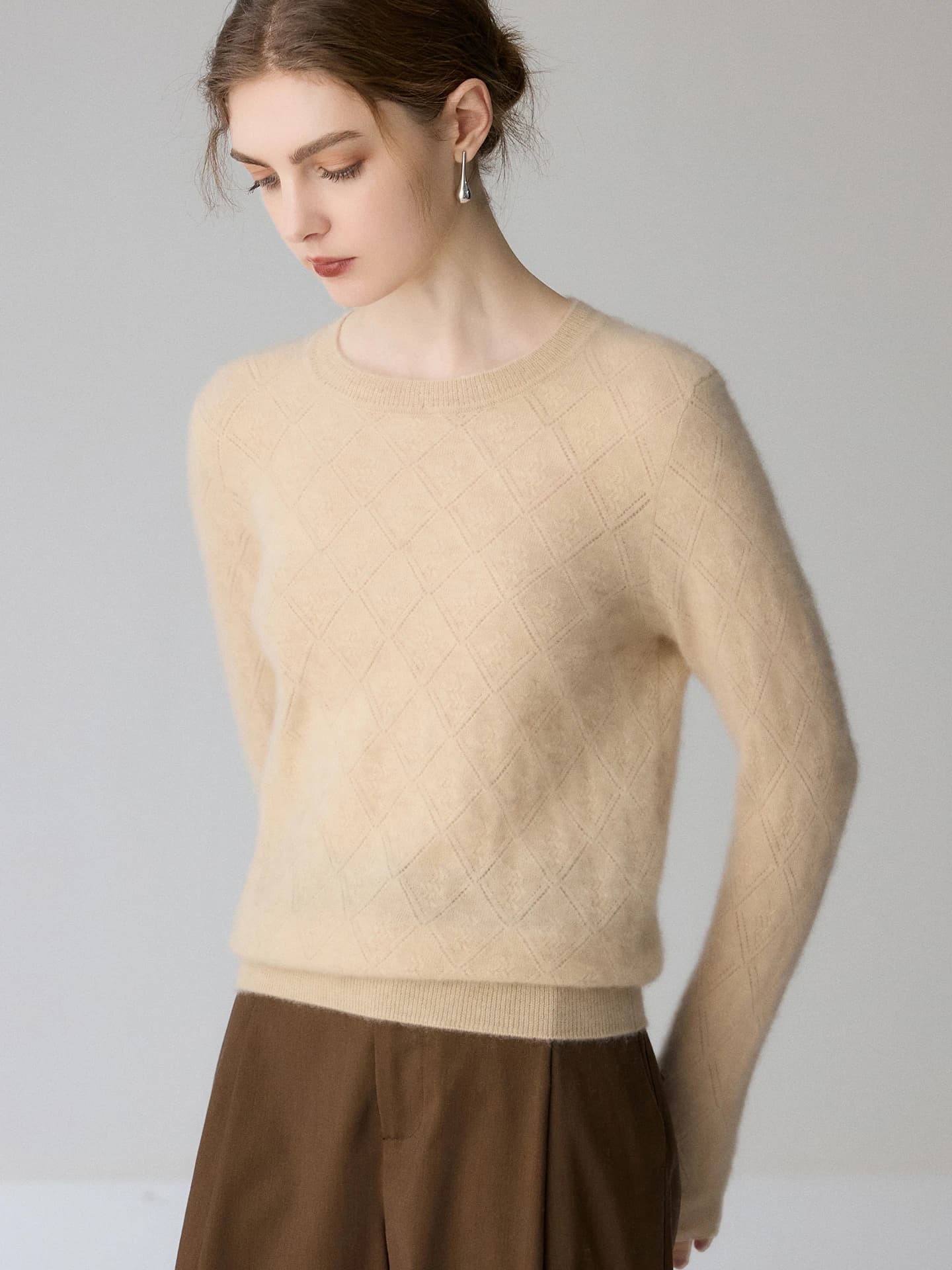 12-Gauge Crew-Neck Pointelle · FRONT