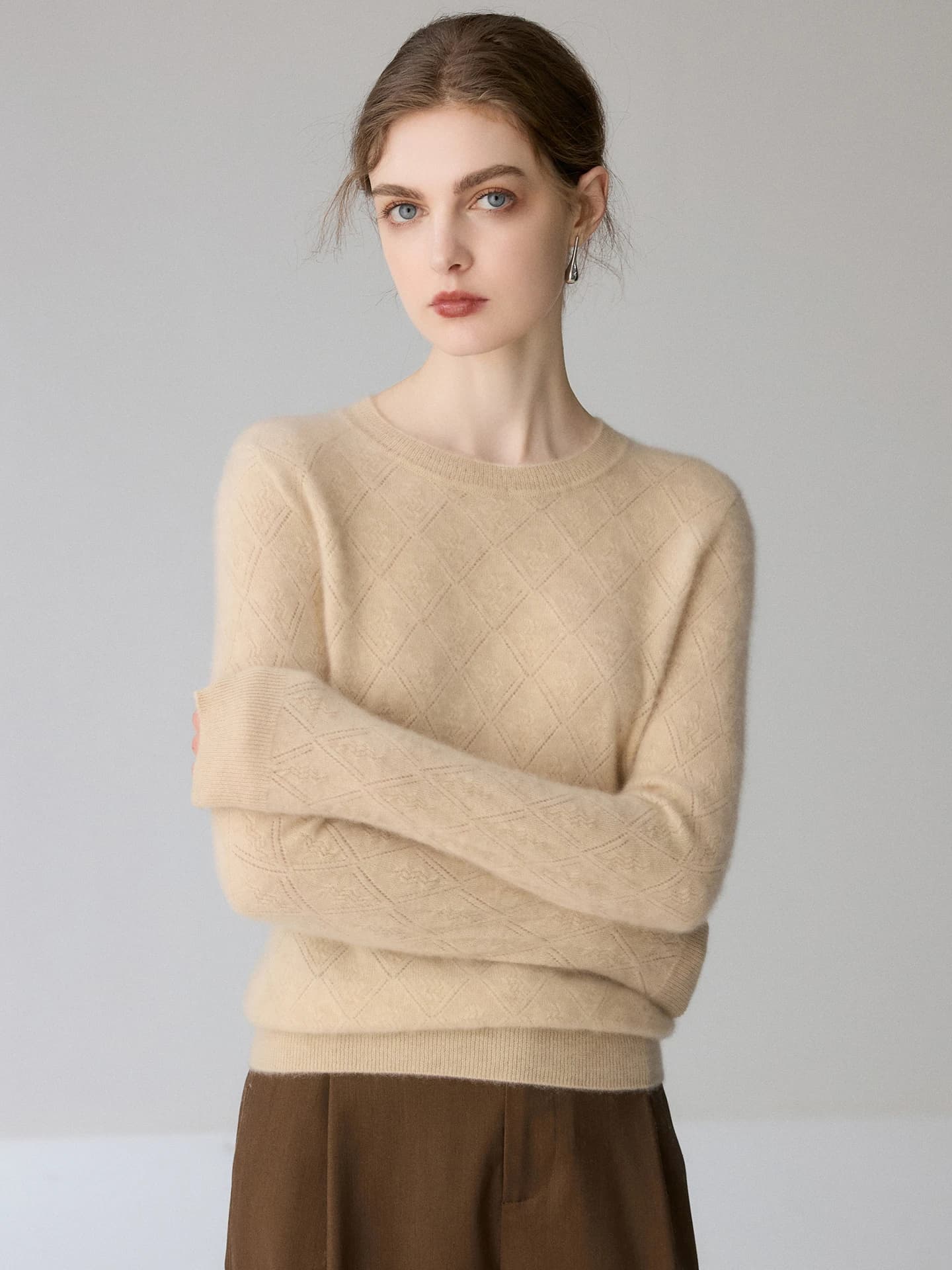 12-Gauge Crew-Neck Pointelle · FRONT