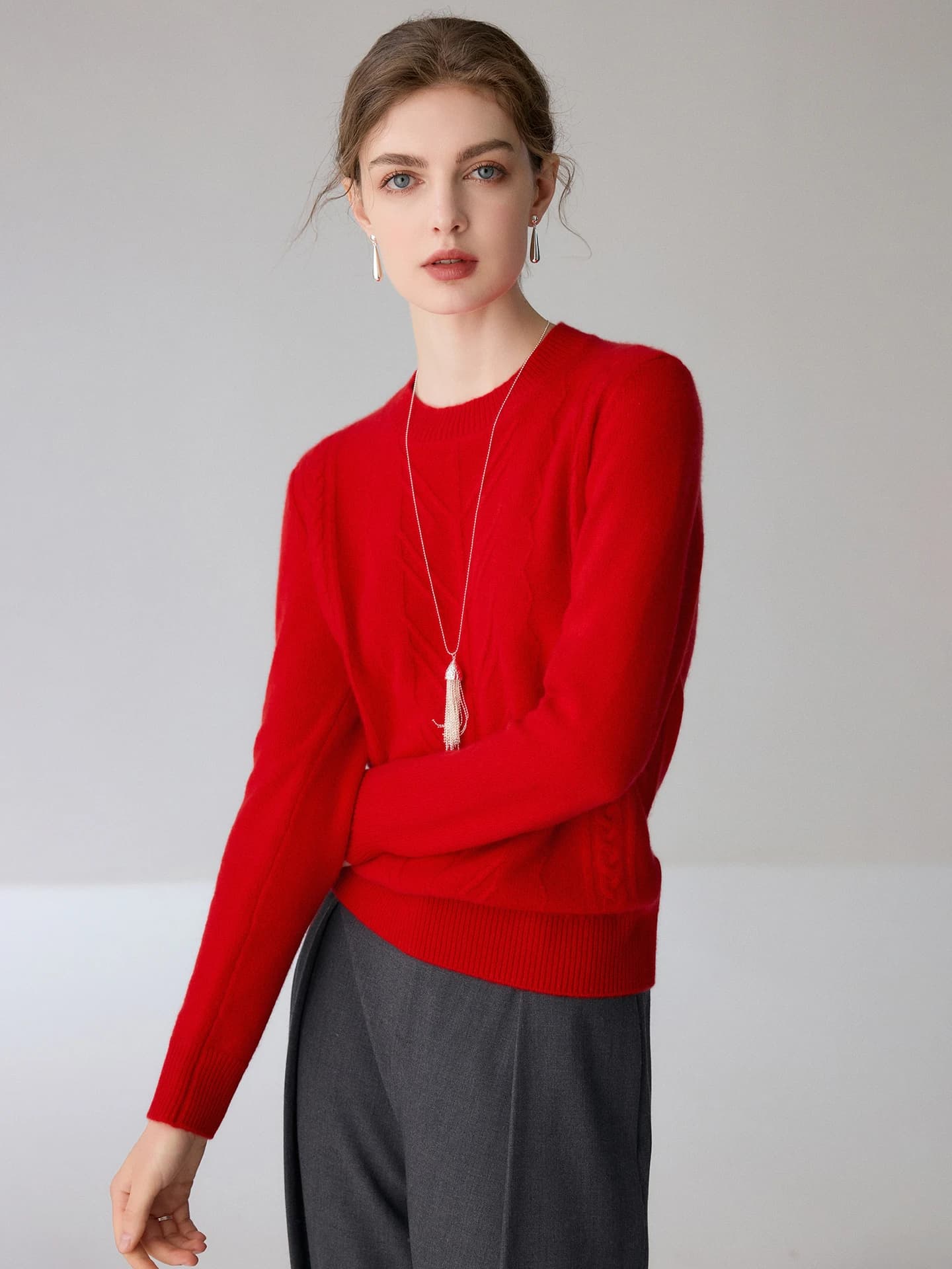 7-Gauge Heavyweight Crew-Neck Cable-Knit · FRONT
