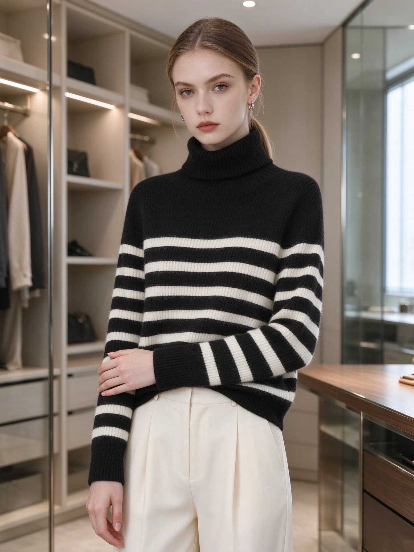 12-Gauge Turtleneck Striped · FRONT