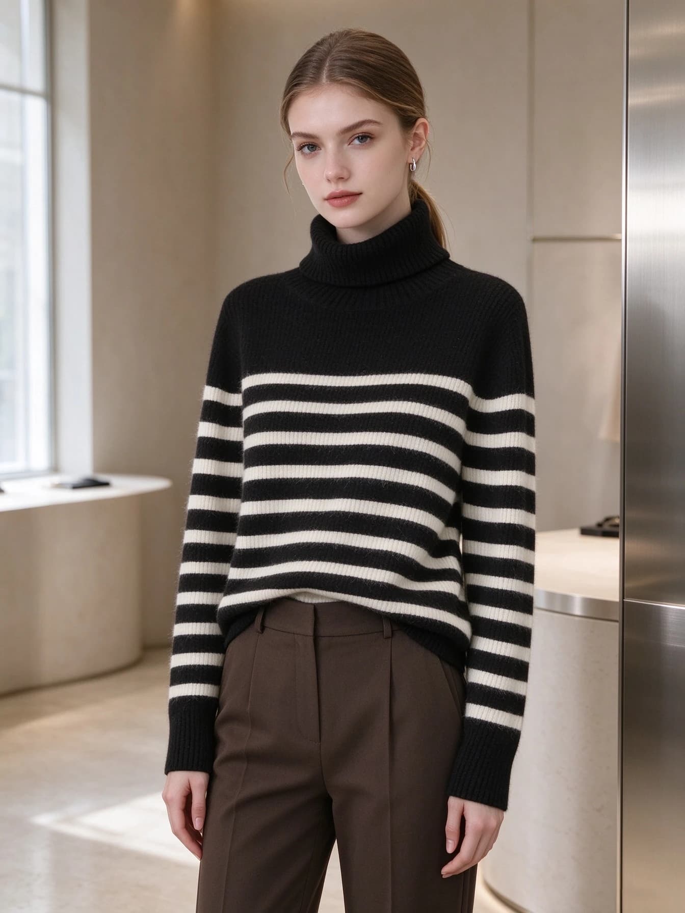 12-Gauge Turtleneck Striped · FRONT