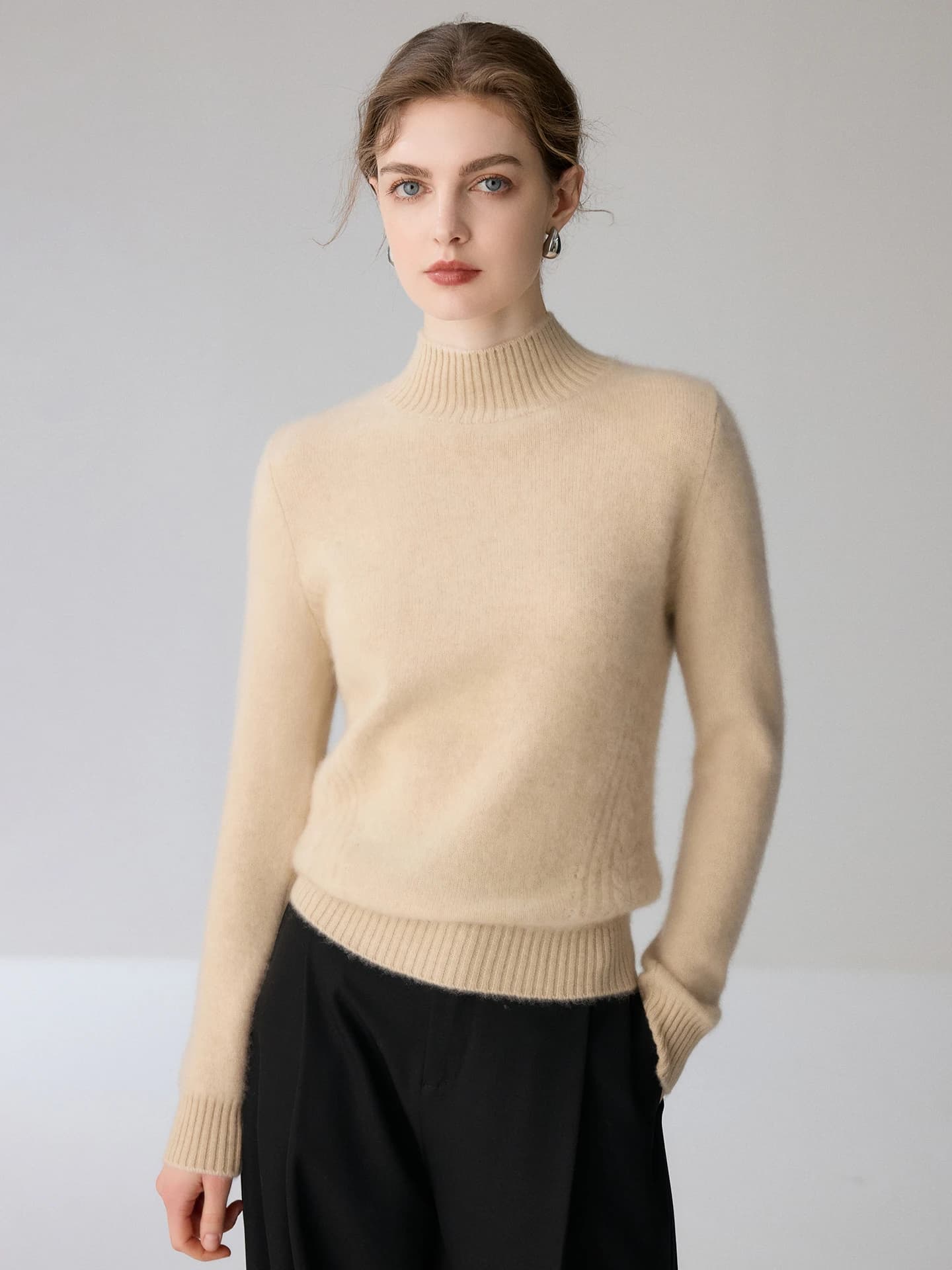 7-Gauge Mock-Neck Cable-Knit · FRONT