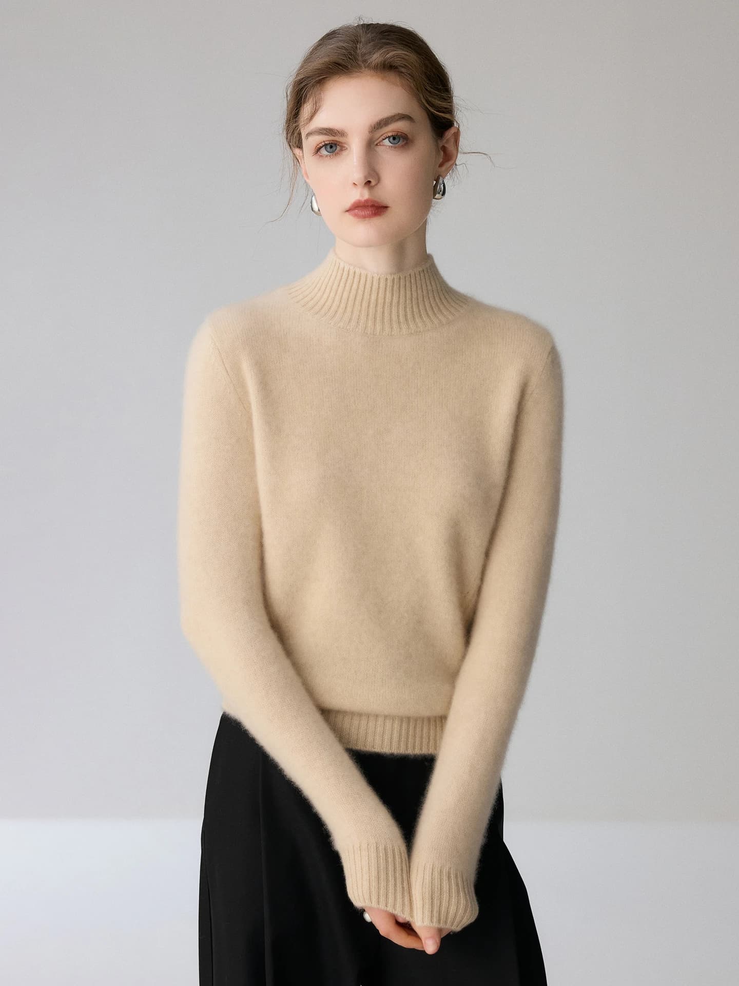 7-Gauge Mock-Neck Cable-Knit · FRONT