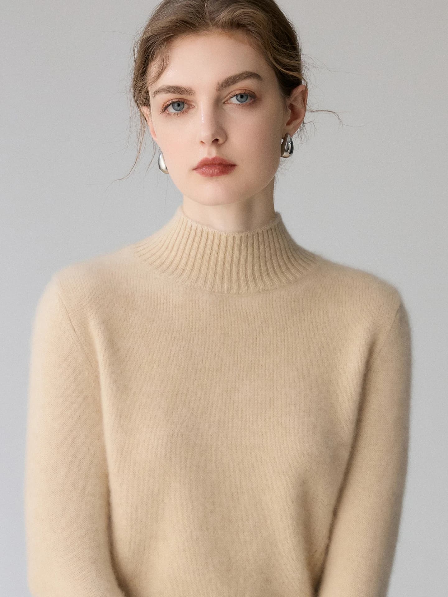 7-Gauge Mock-Neck Cable-Knit · FRONT