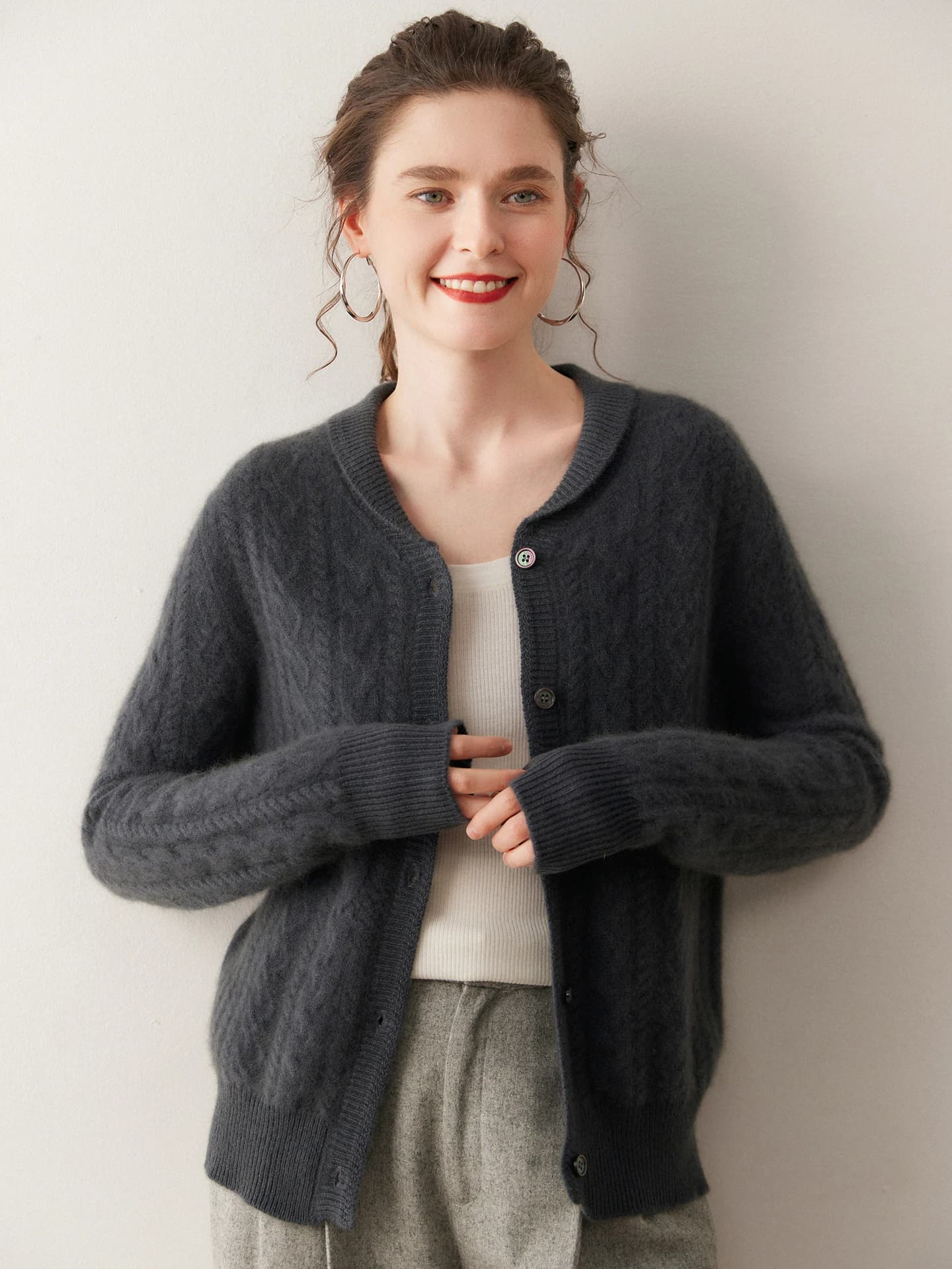 7-Gauge Shawl-Collar Cardigan · FRONT