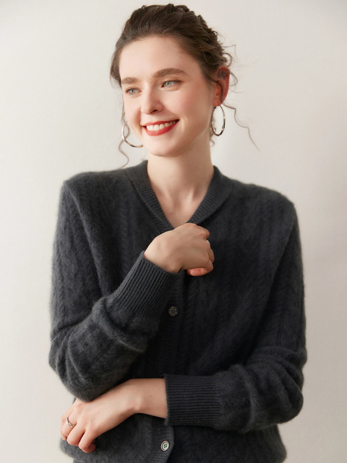 7-Gauge Shawl-Collar Cardigan · FRONT
