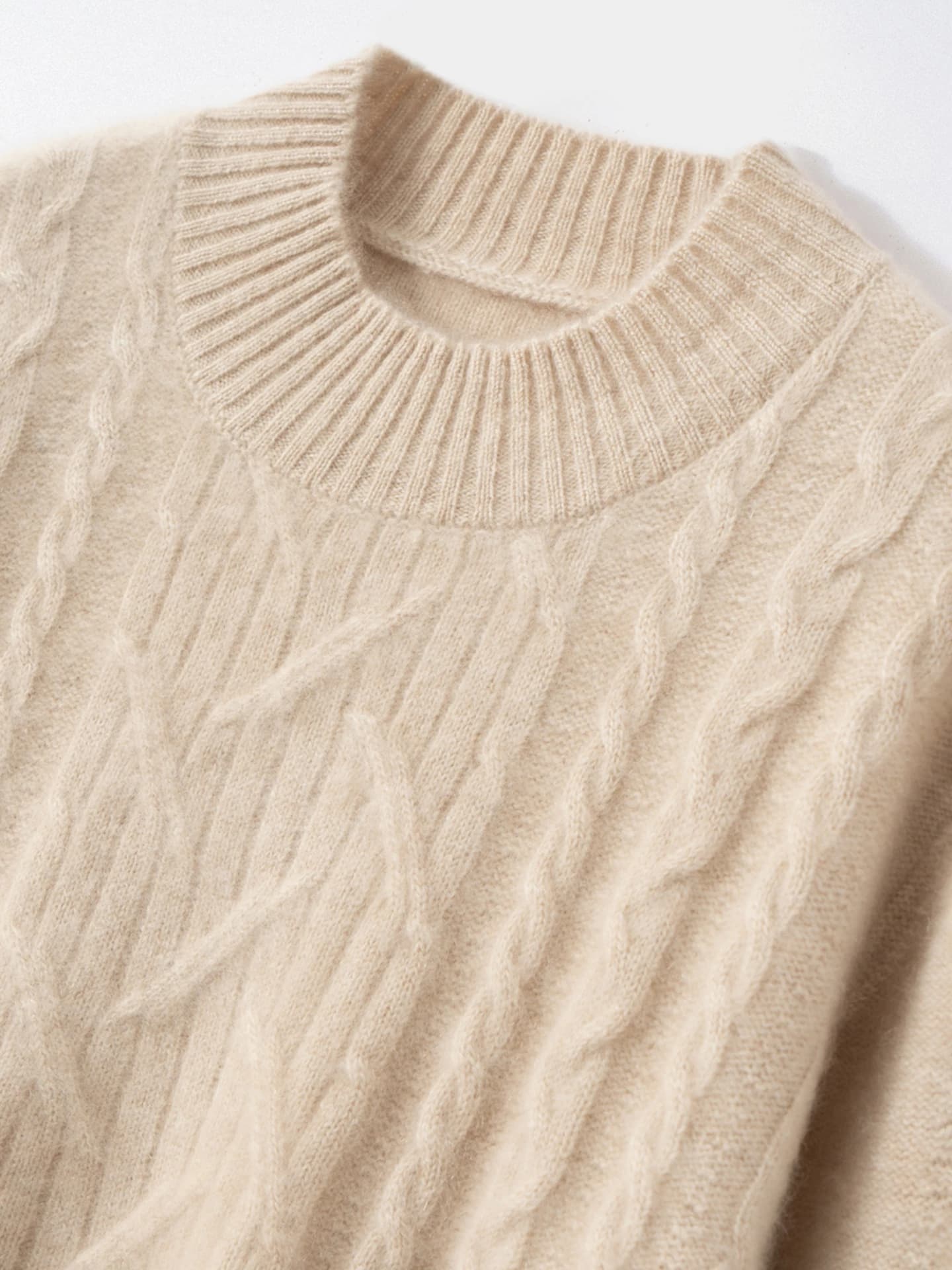 7-Gauge Mock-Neck Cable-Knit · DETAIL
