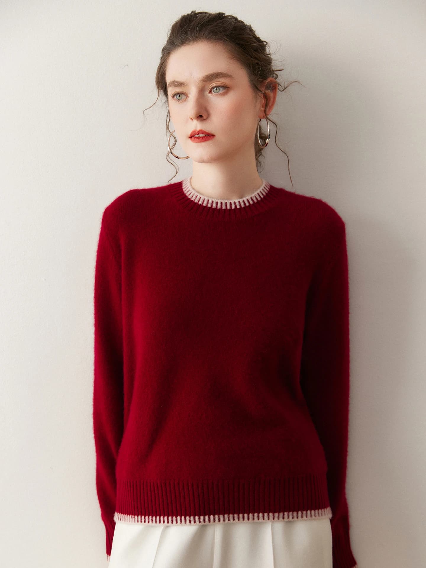 7-Gauge Crew-Neck Color-Block Neck-Cuff · FRONT