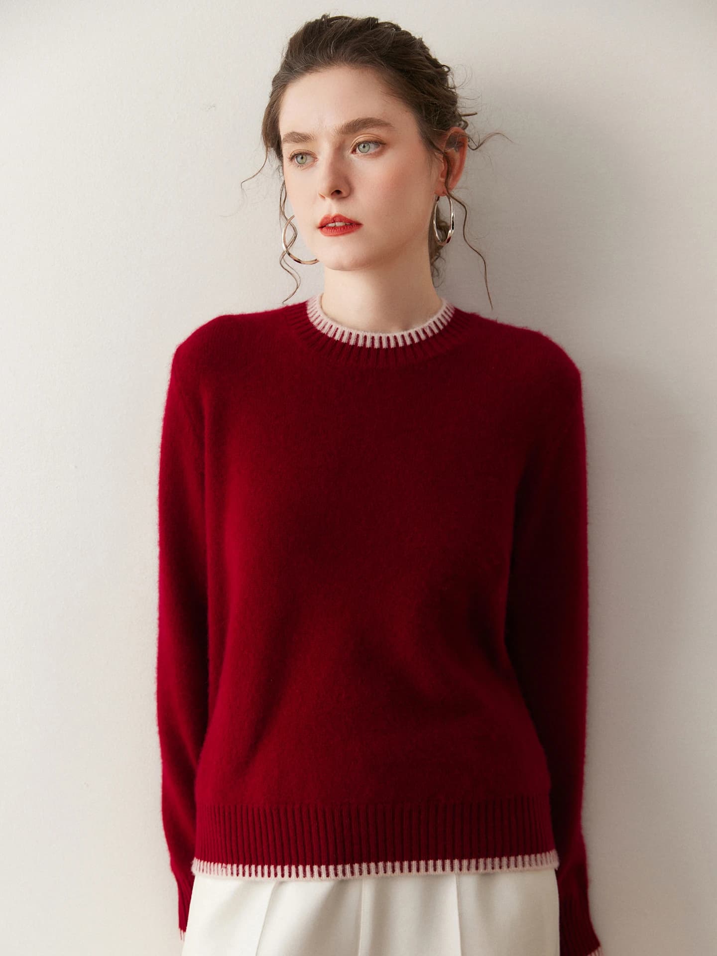7-Gauge Crew-Neck Color-Block Neck-Cuff · FRONT