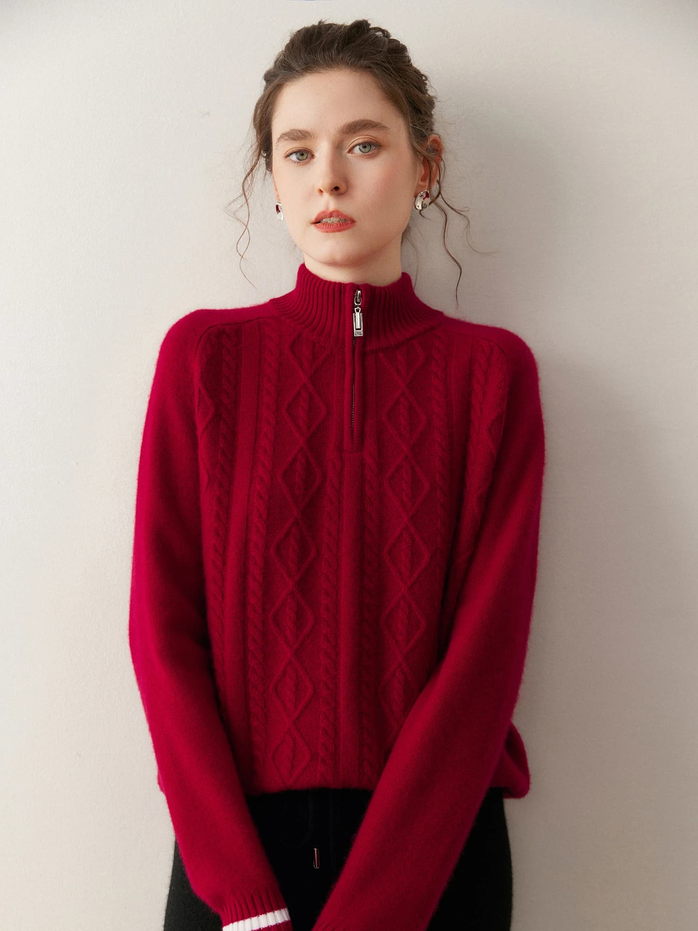 7-Gauge Mock-Neck Stand-Collar Zip · FRONT