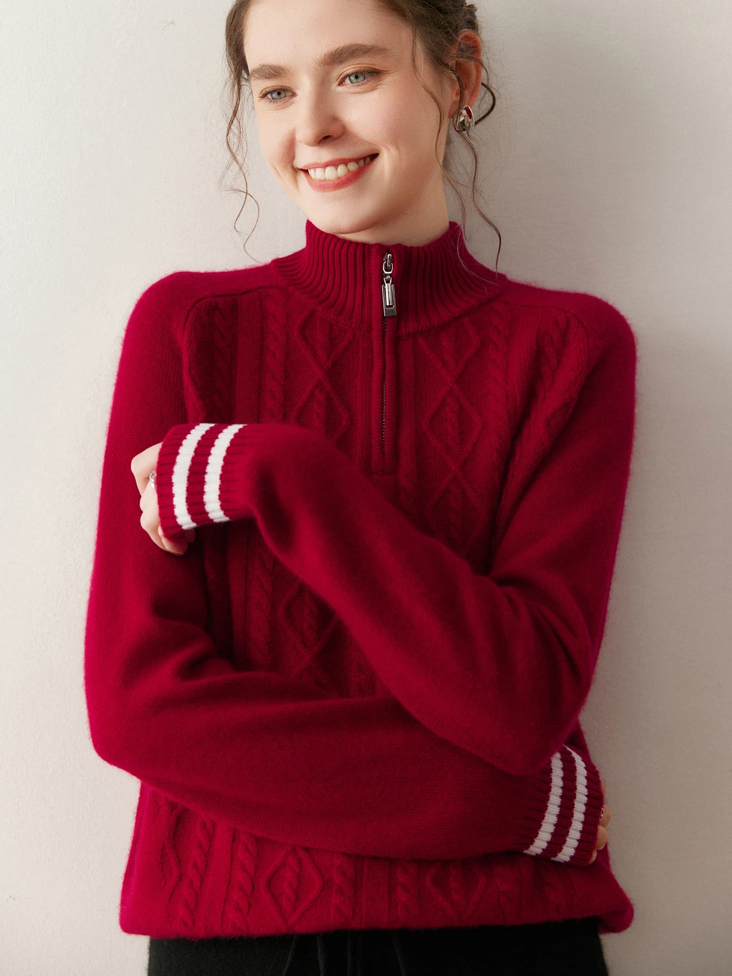 7-Gauge Mock-Neck Stand-Collar Zip · FRONT