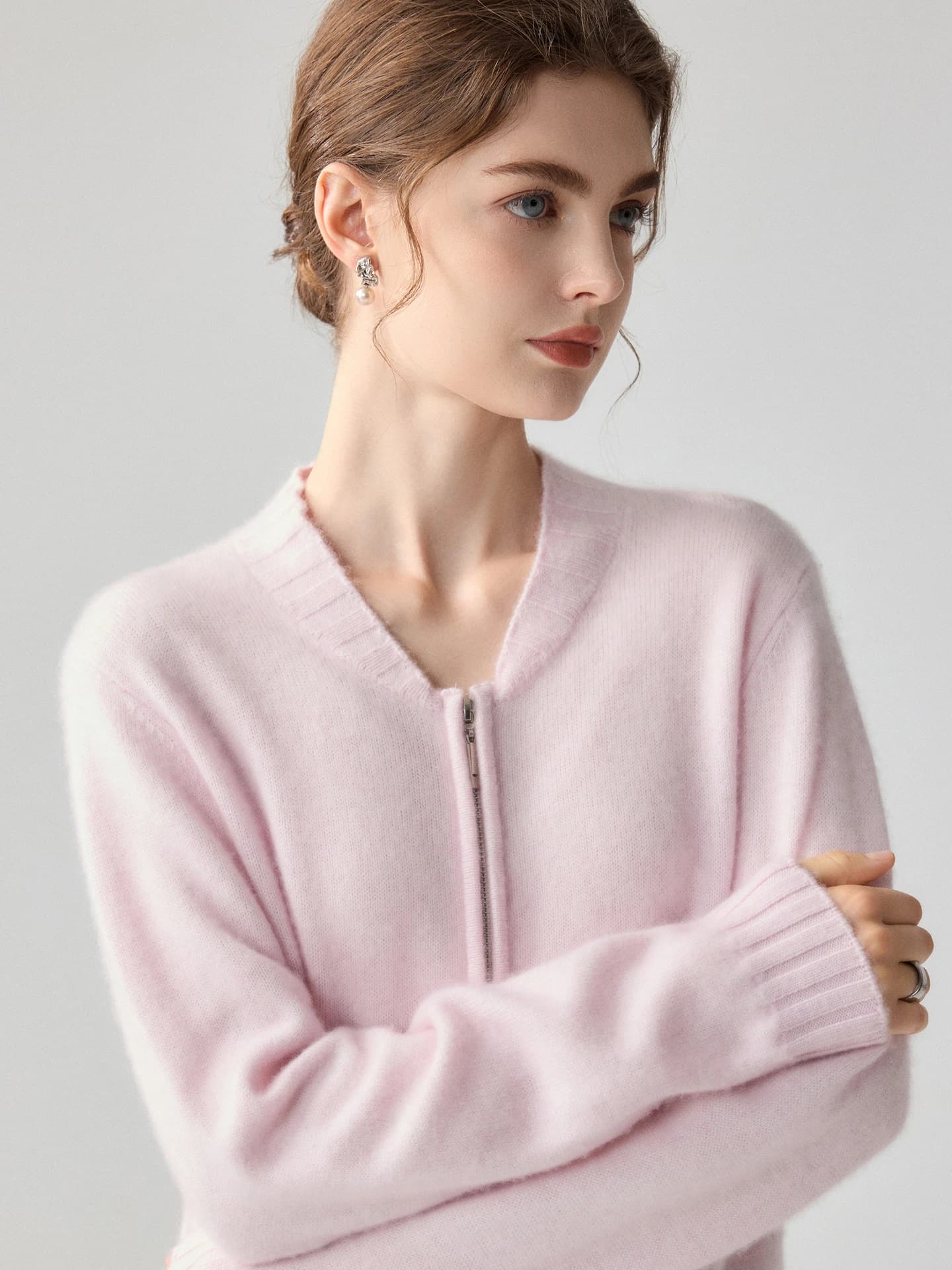 7-Gauge Cropped Zip Cardigan · FRONT