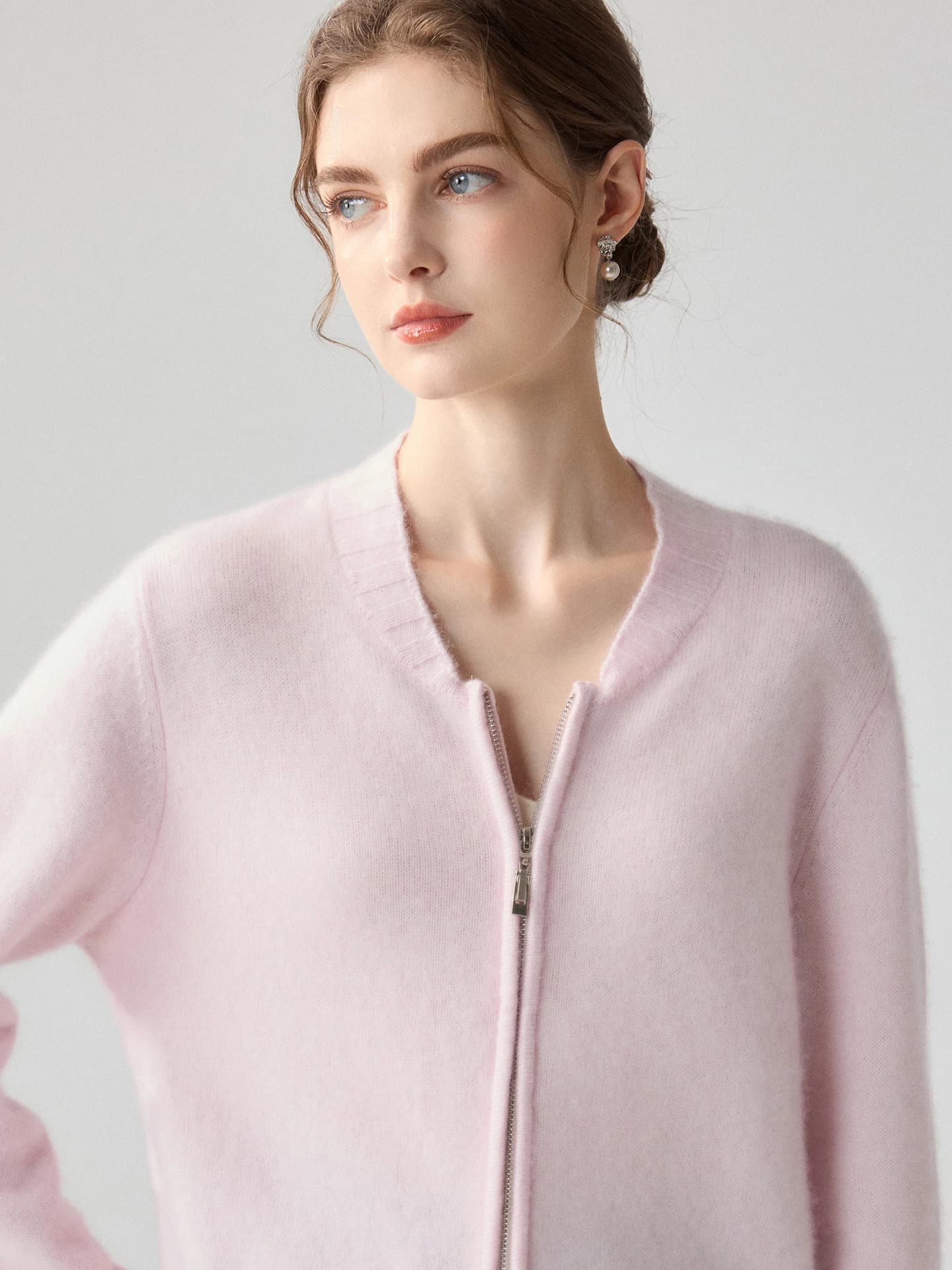 7-Gauge Cropped Zip Cardigan · FRONT