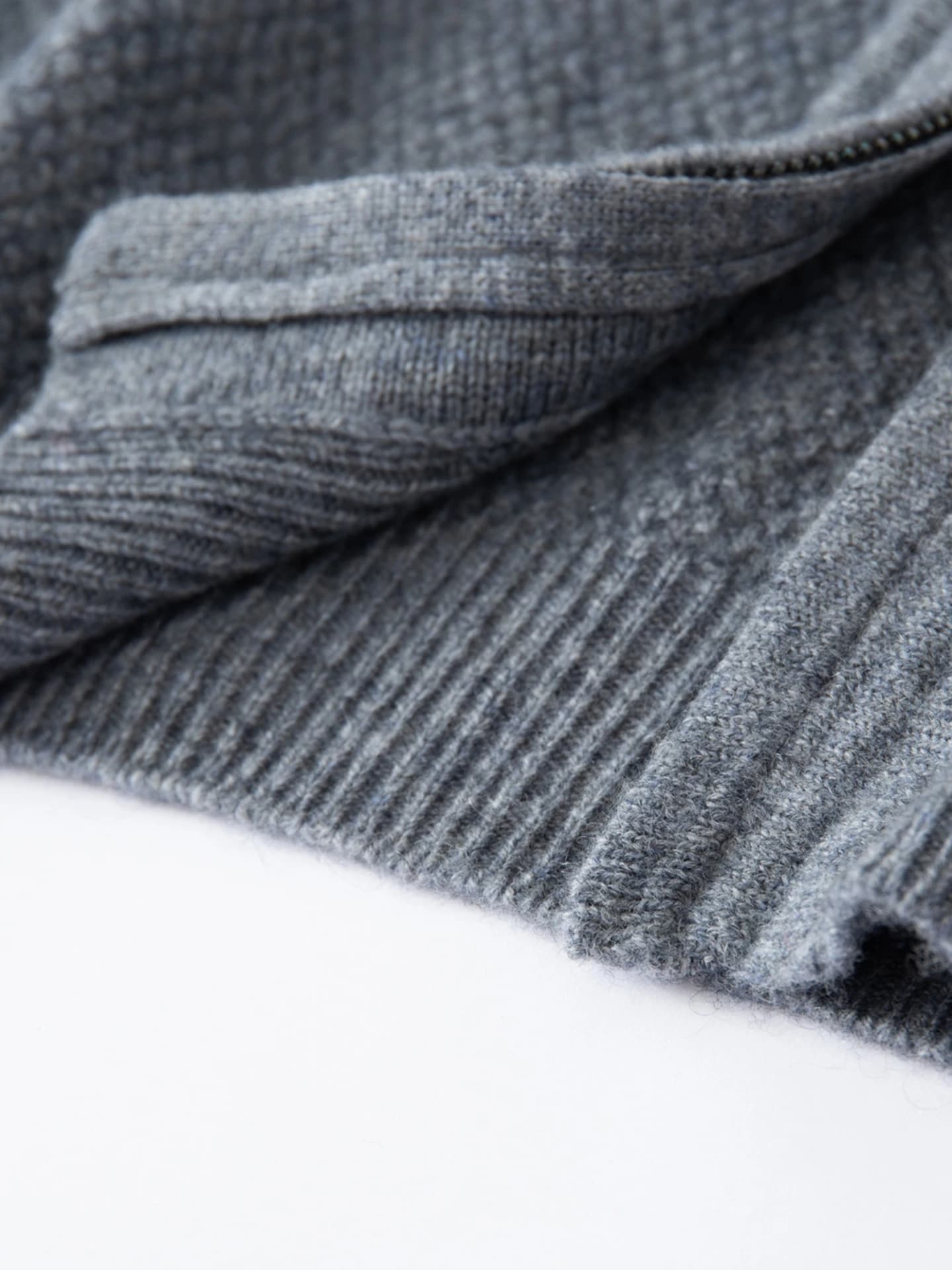 7-Gauge Zip Cardigan Popcorn-Knit · DETAIL