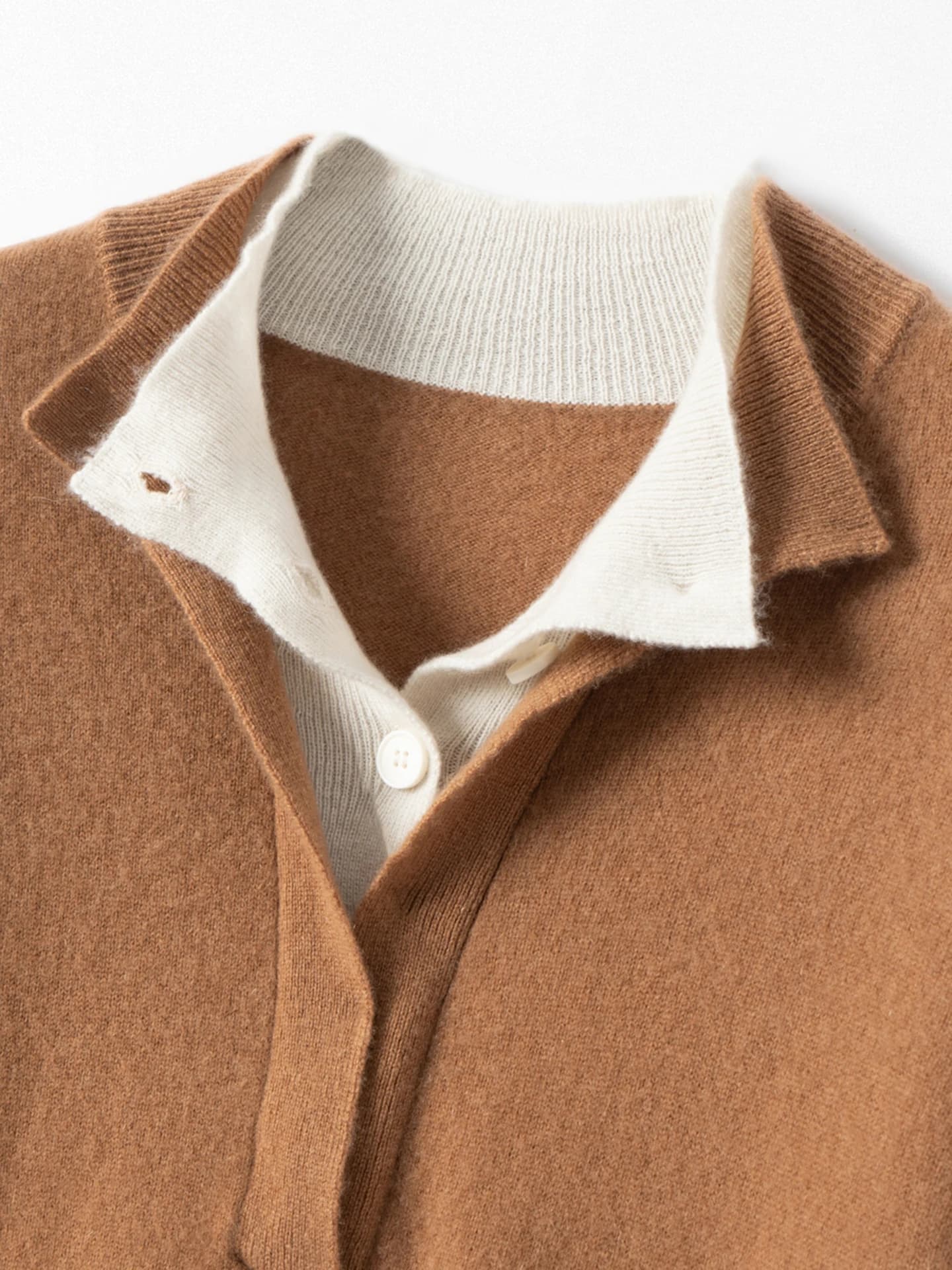 12-Gauge Half-Placket Color-Block Double-Layer · DETAIL