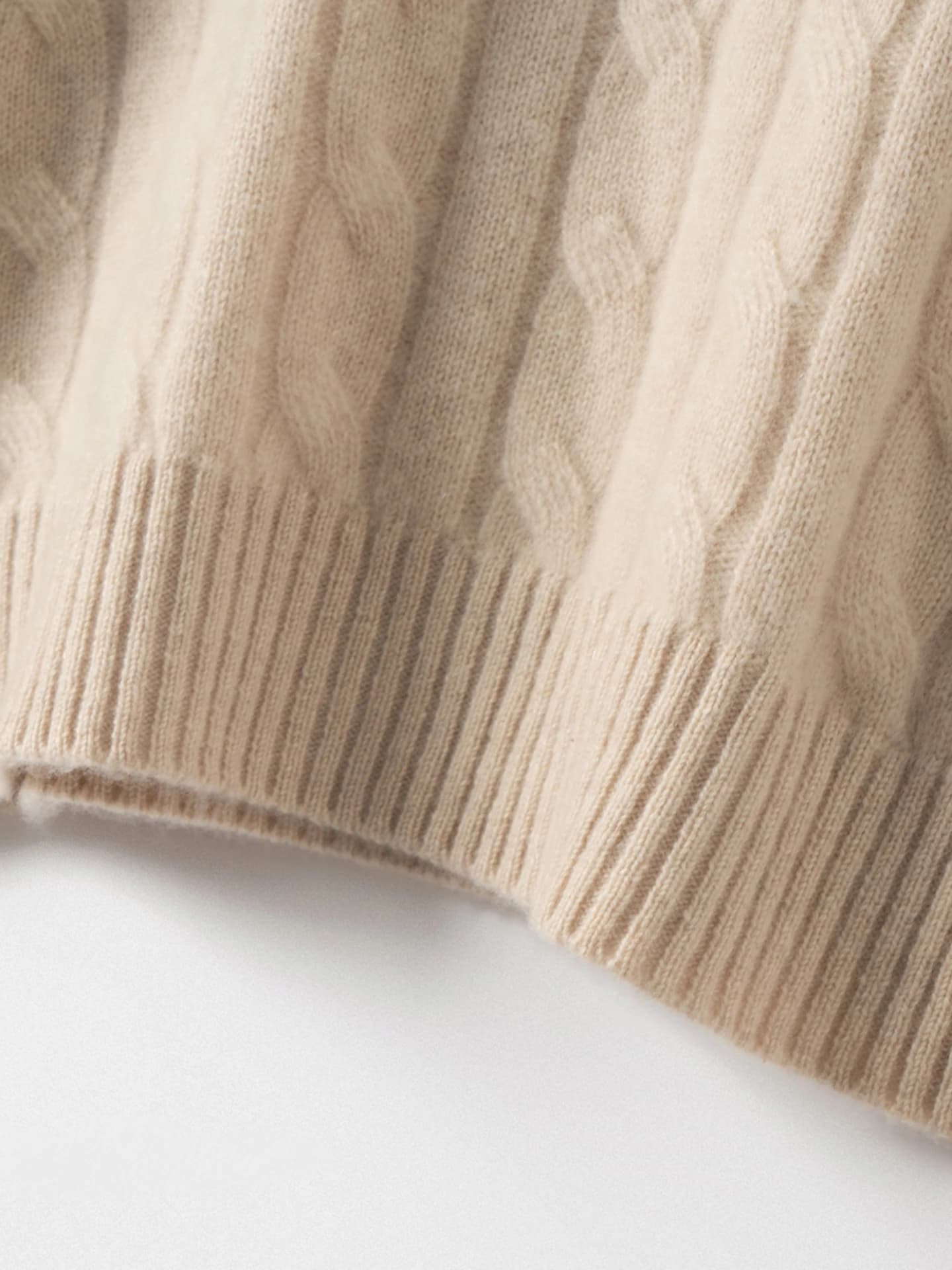 7-Gauge V-Neck Cable-Knit · DETAIL