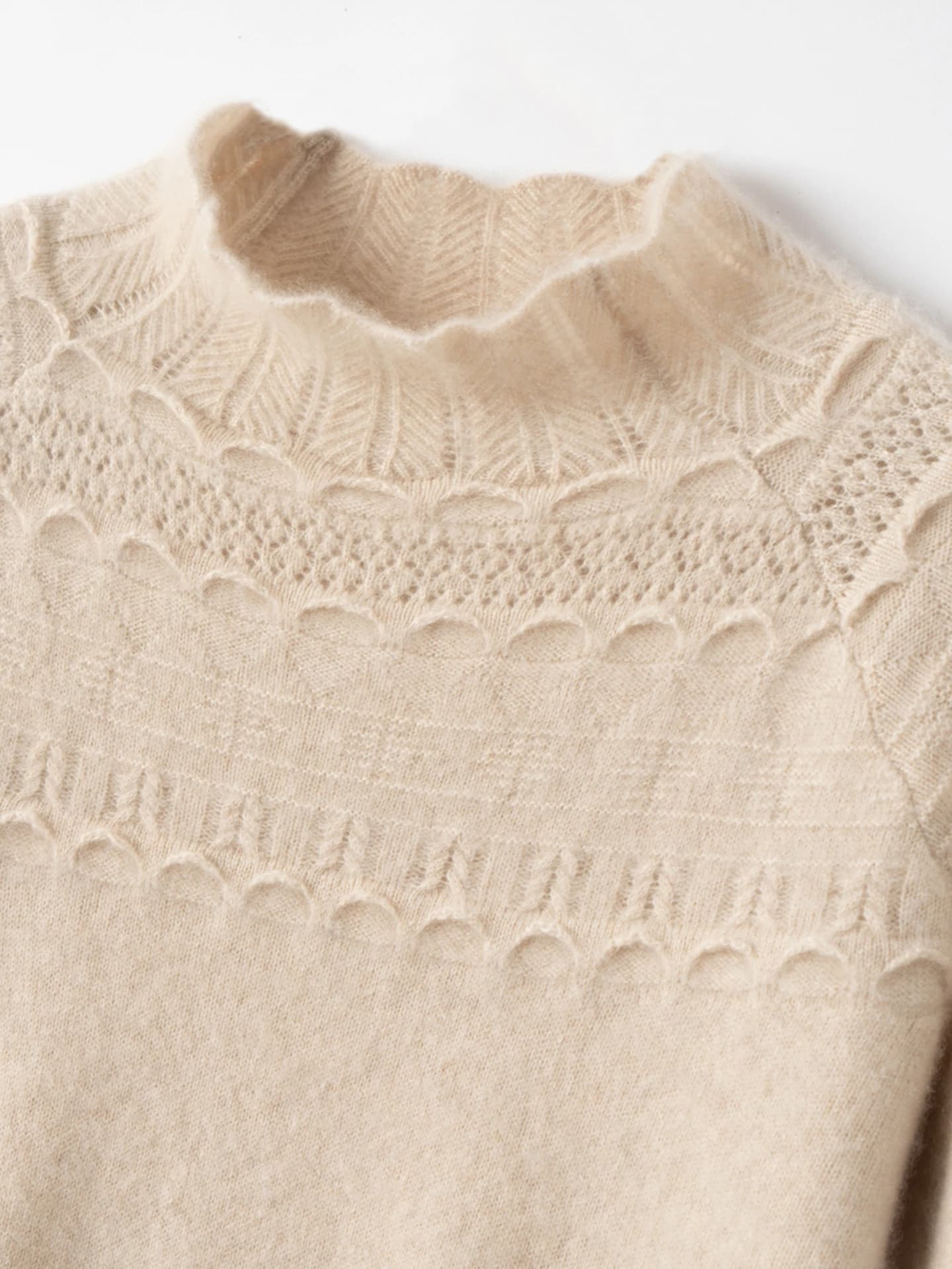 12-Gauge Mock-Neck Pointelle · DETAIL