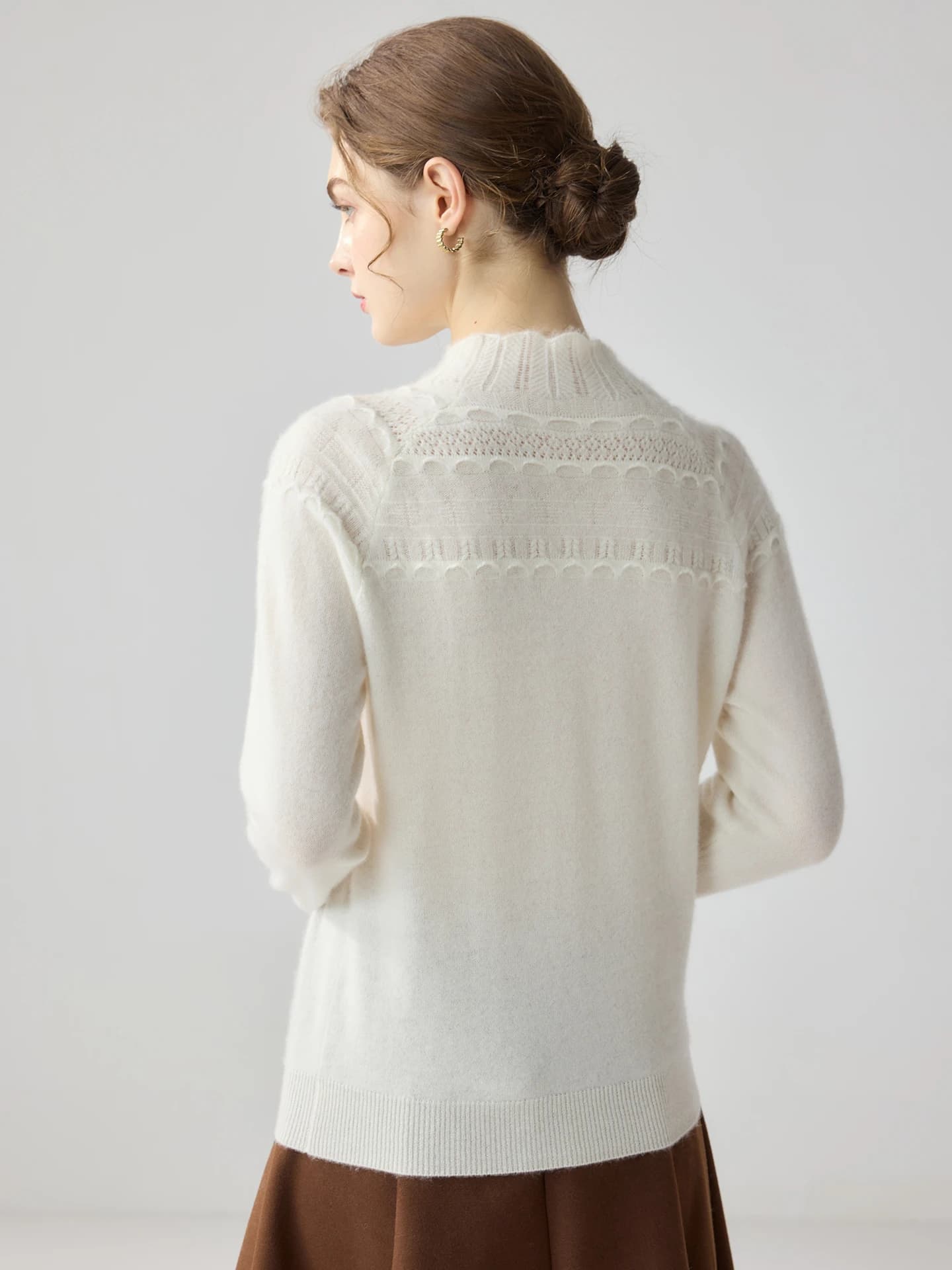 12-Gauge Mock-Neck Pointelle · FRONT