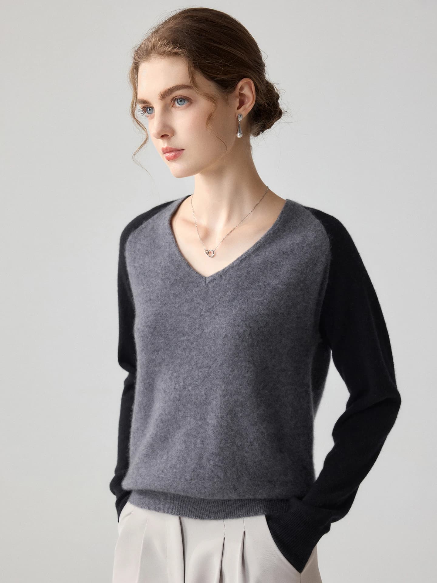 12-Gauge V-Neck Color-Block · FRONT
