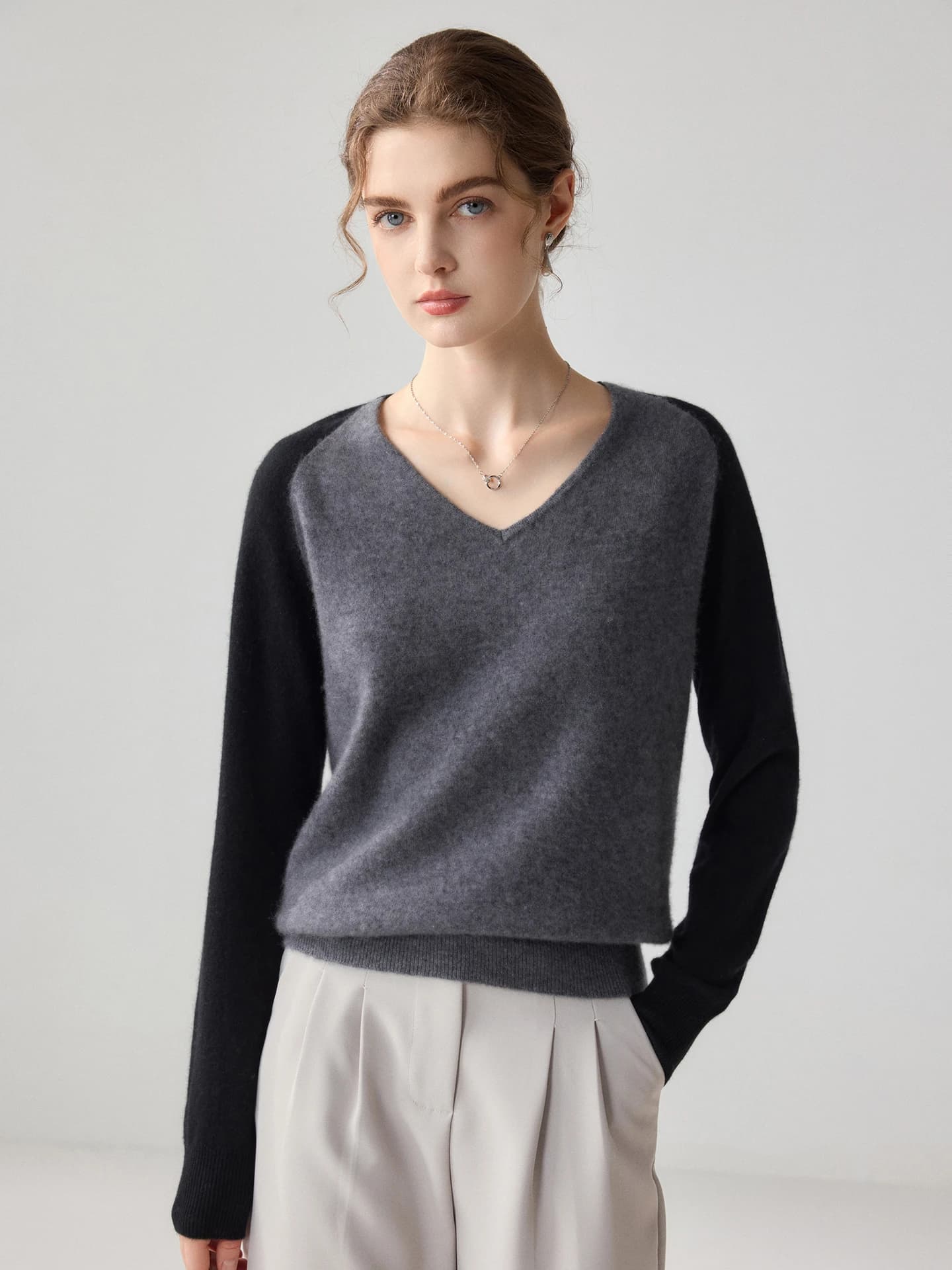 12-Gauge V-Neck Color-Block · FRONT
