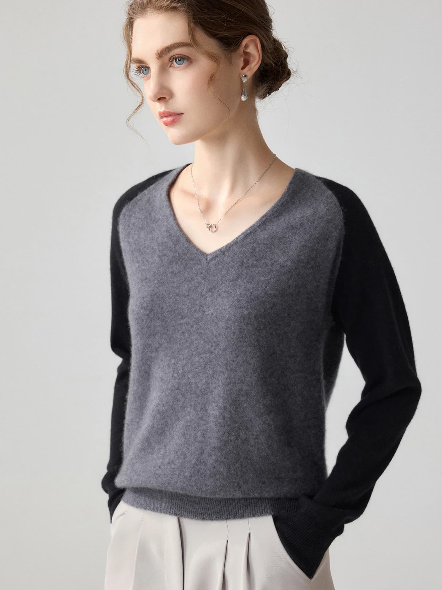 12-Gauge V-Neck Color-Block · FRONT