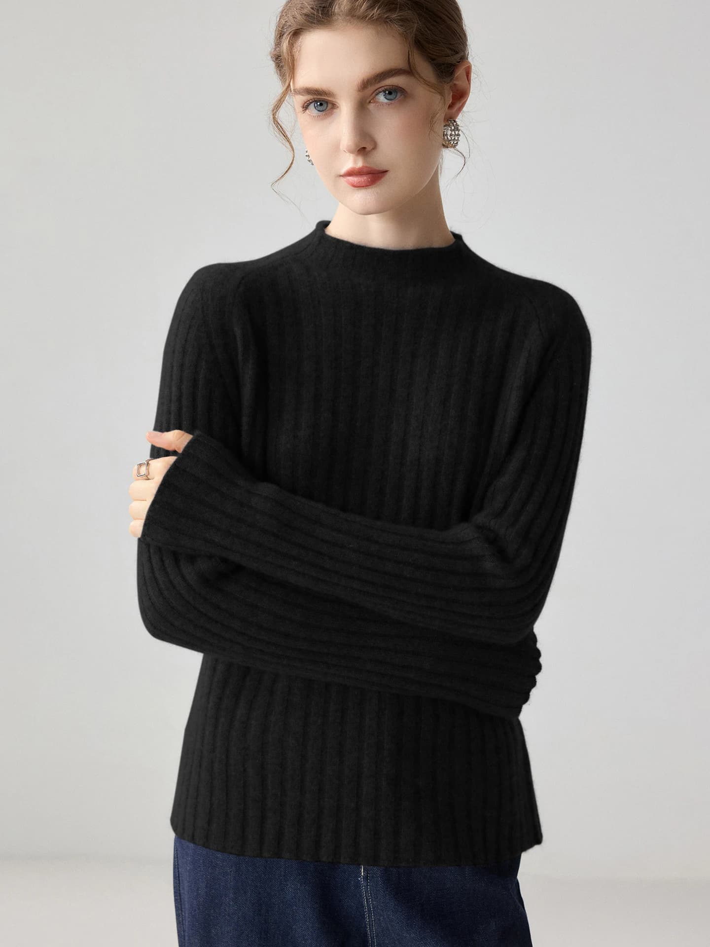 7-Gauge Mock-Neck Ribbed · FRONT