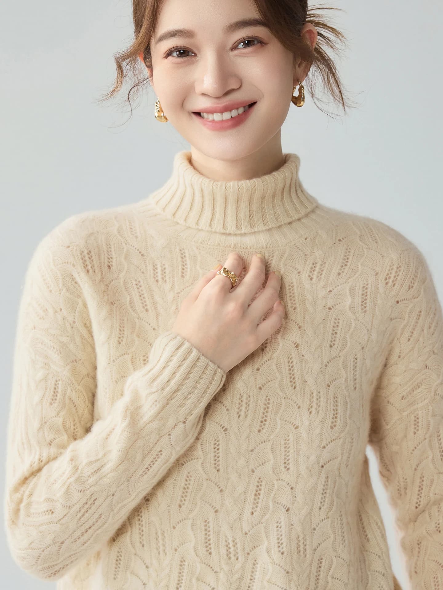 Turtleneck Pointelle · FRONT