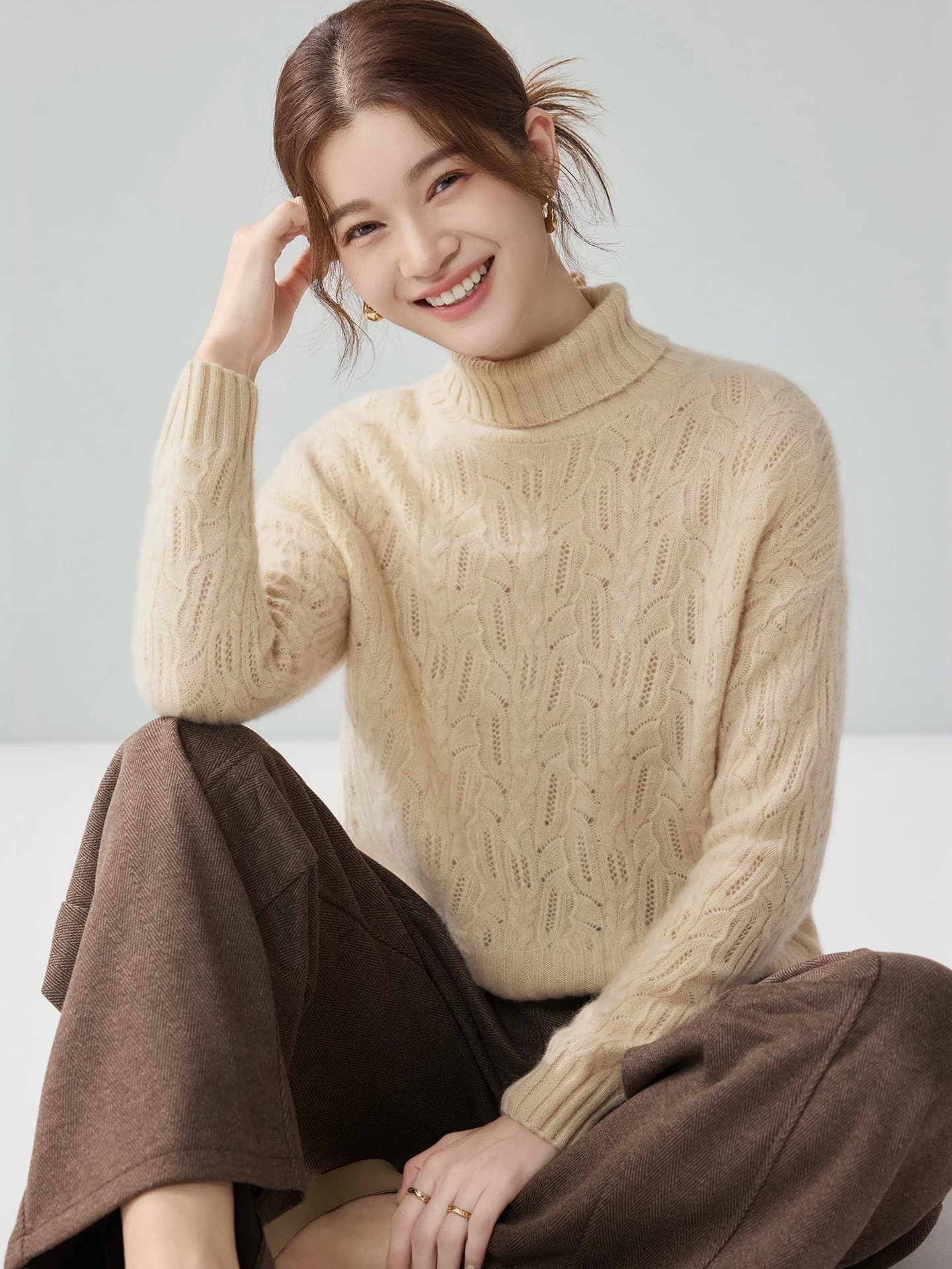Turtleneck Pointelle · FRONT