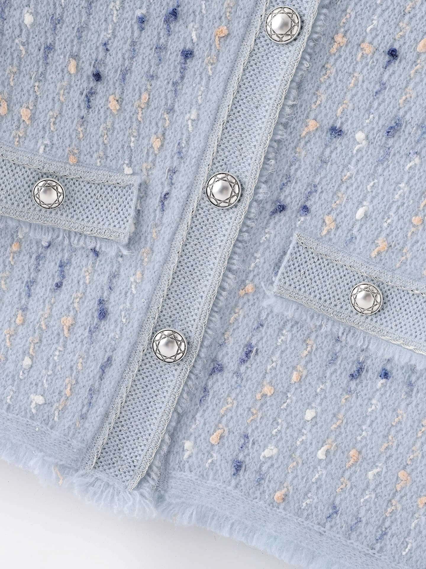 Heavyweight Marled Gold-Thread Tweed-Style Cardigan · DETAIL