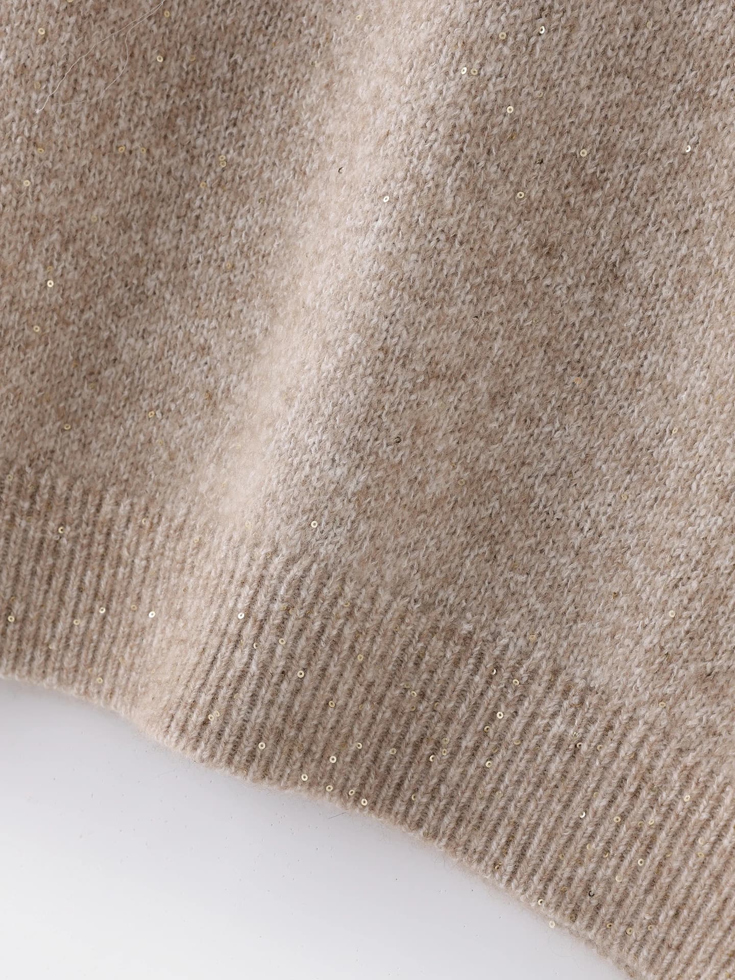 Velvet 3-5-7-Gauge Heavyweight Lurex Sequin Exposed-Seam Crew-Neck · DETAIL
