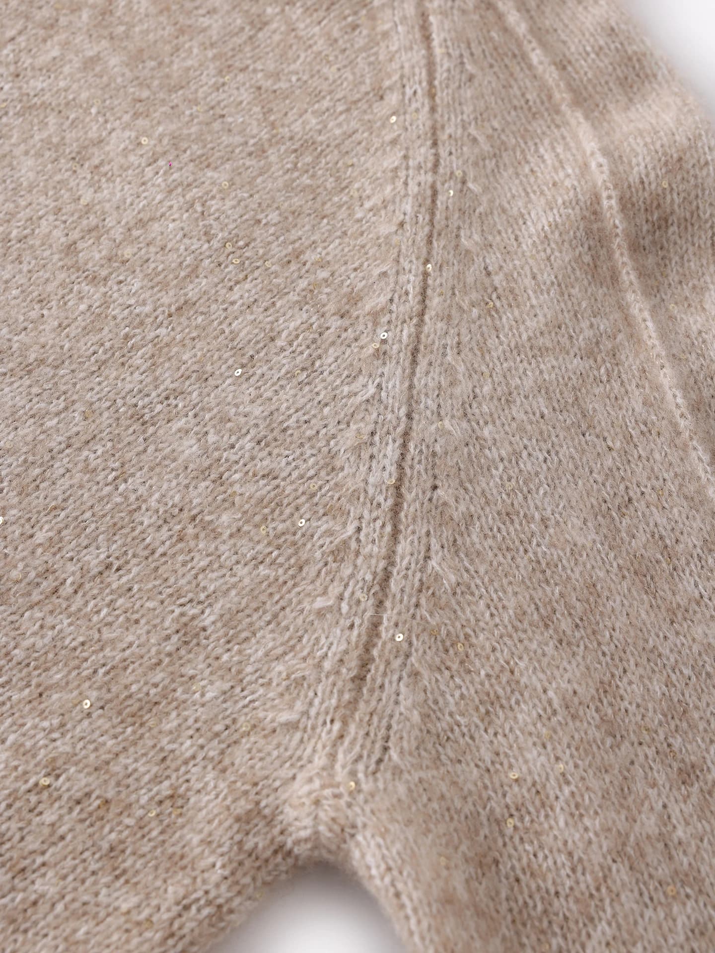 Velvet 3-5-7-Gauge Heavyweight Lurex Sequin Exposed-Seam Crew-Neck · DETAIL