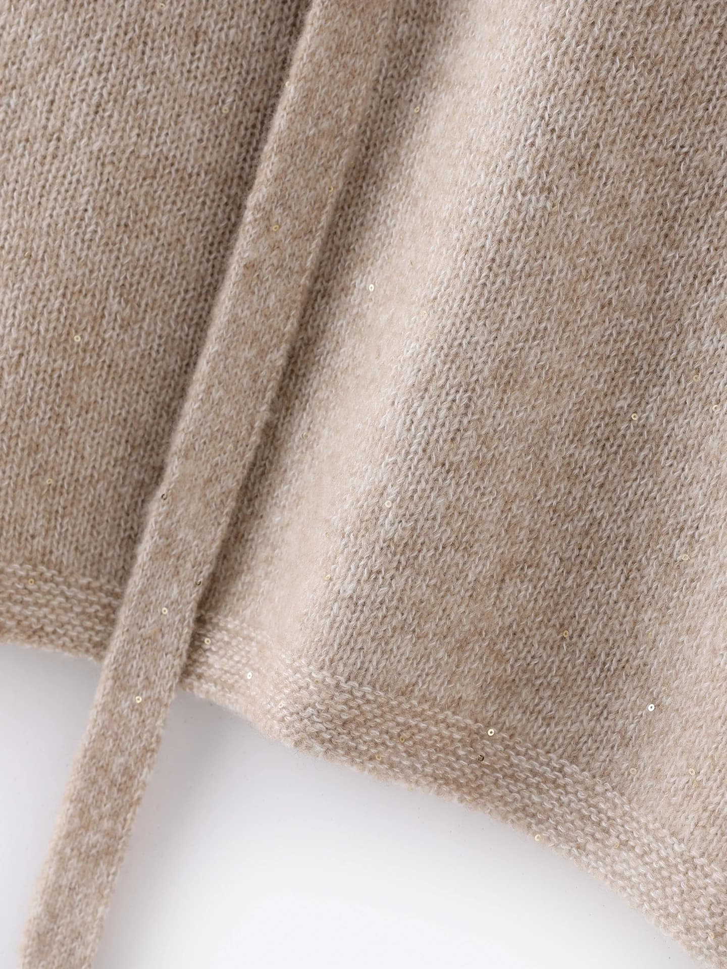 Velvet 3-5-7-Gauge Single-Ply Lurex Sequin Tie-Neck · DETAIL